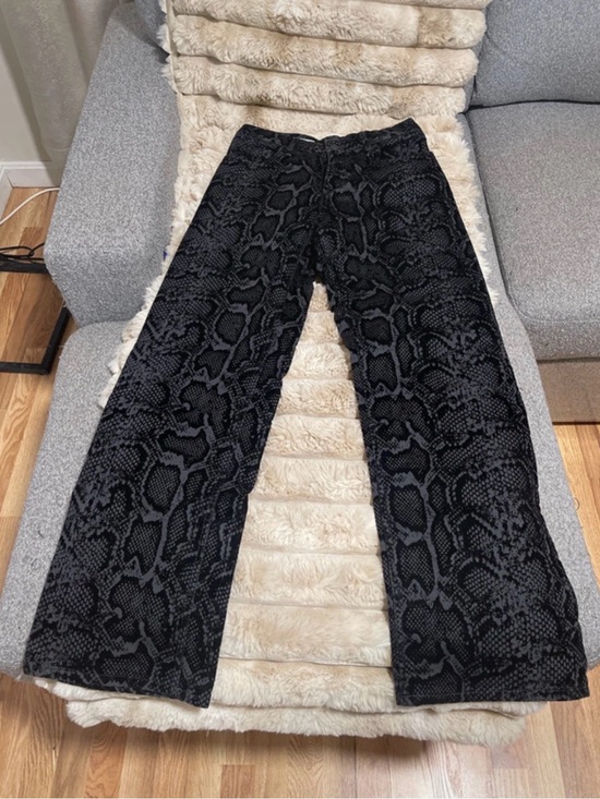 Zara Pants - Zara Black Snake-Print Wide Leg Pants